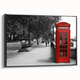 Black and white vintage poster art of the London skyline on framed canvas, ideal for bedroom wall decor.