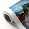 Art deco poster of Piccadilly, England, in muted colors on rolled canvas, ideal for nursery wall art.