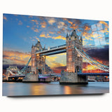 Large abstract wall art of the Thames River in muted blues and grays on acrylic glass.