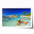 Extra large rolled print depicting a scenic Corsican landscape with vibrant green tones, ideal for art wall dining room.