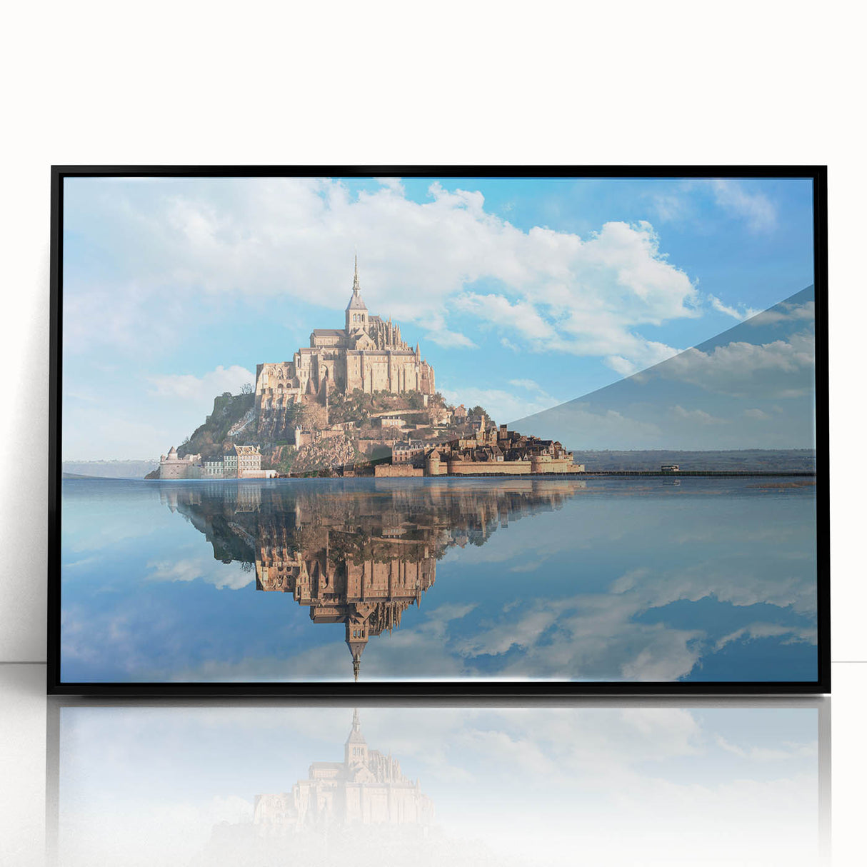 Large abstract wall art depicting a stylized French scene in black and white tones, acrylic print.