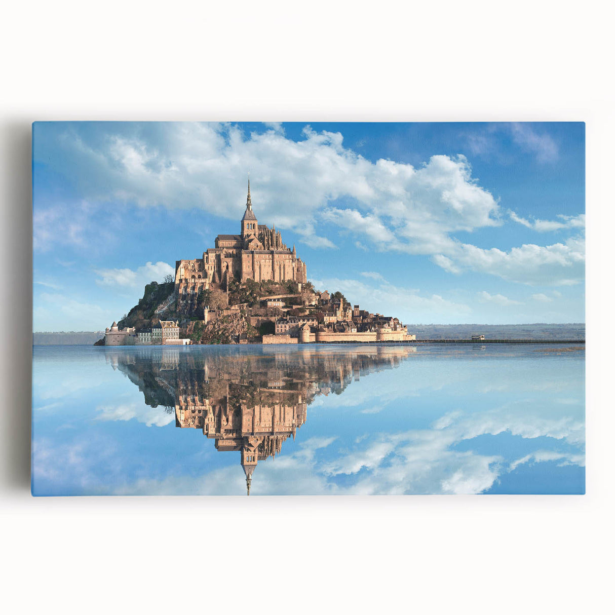 Black and white stretched canvas of the Eiffel Tower in a minimalist style, ideal for kitchen wall art or bedroom ambiance.
