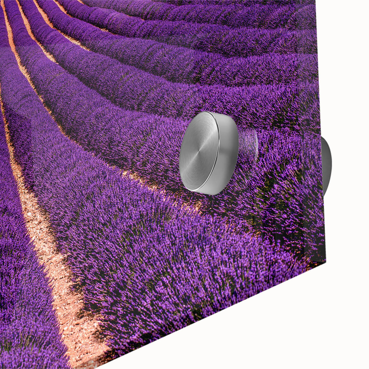 Large abstract wall art depicting the Provence landscape in muted earth tones on acrylic glass.