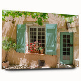Acrylic print of a South France landscape in muted earth tones, ideal for bedroom or dining room decor.