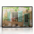 Large abstract wall art featuring a mid-century modernist depiction of a southern France landscape in muted earth tones.