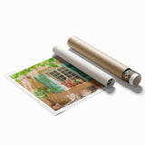 Extra large wall art depicting a serene French countryside in soft pastel colors, ideal for classy bathroom decor.