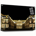 Acrylic glass print of Versailles scenery in muted green and blue tones, suitable for bedroom or dining room decor.