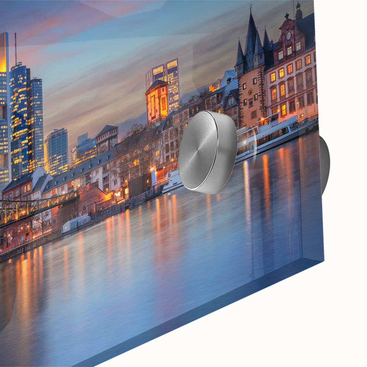 Acrylic print of a large abstract wall art depicting a German landscape in mid-century modernist style.