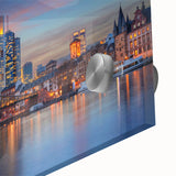 Acrylic print of a large abstract wall art depicting a German landscape in mid-century modernist style.