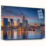 Acrylic print of a European scenery in Germany, featuring muted green and earth tones, ideal for dining room decor.