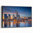 Black and white framed canvas of a vintage German landscape, perfect for bedroom decor.