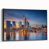 Black and white framed canvas of a vintage German landscape, perfect for bedroom decor.