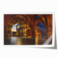 Extra large rolled print of a European scenery in Rhodes, Greece, featuring vibrant blues and whites.