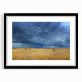 Abstract art print featuring colorful, textured scenery of a European landscape on a large framed canvas.