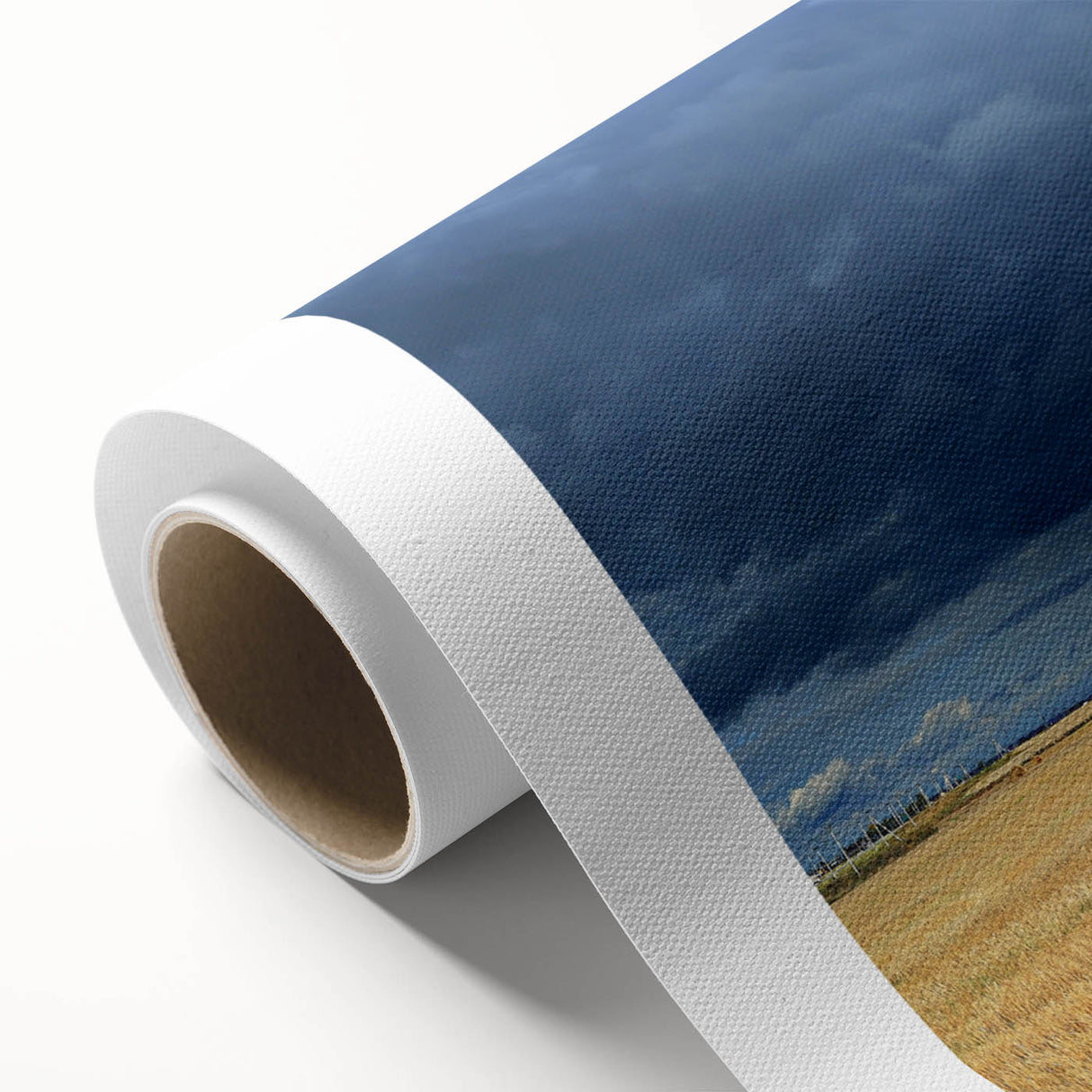 Art Deco poster of a European scenery in muted pastels on rolled canvas, ideal for nursery wall art.