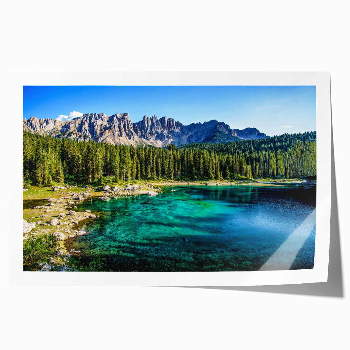 Rolled print of the Dolomites in Italy featuring soft pastel shades, ideal for art wall dining room decor.