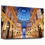 Large abstract depiction of Milan on acrylic glass, featuring muted earth tones, ideal for bedroom or dining room art.