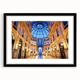 Extra large abstract art print depicting a colorful, textured Milan scenery on a framed canvas, ideal for living room decor.