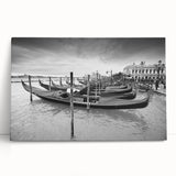 Black and white stretched canvas of Venice scenery, ideal for kitchen wall art.