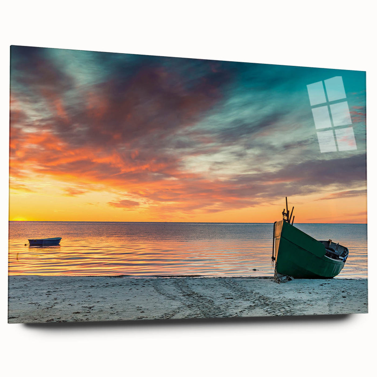 Large abstract wall art of a European scenery in Latvia, printed on acrylic glass, suitable for bedroom or dining room decor.