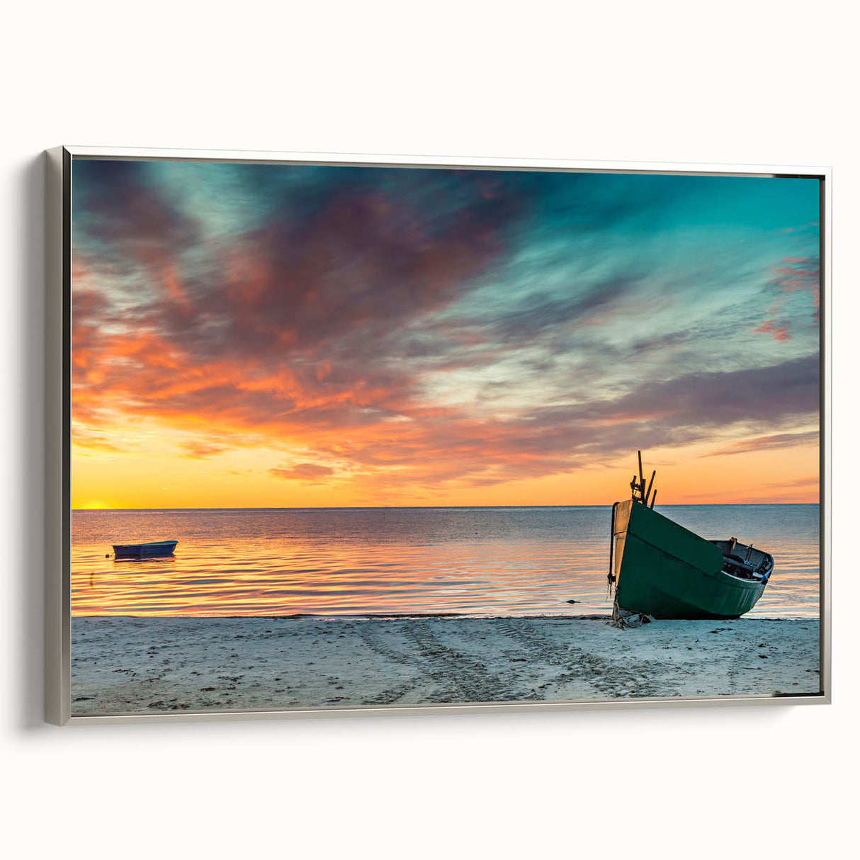 Landscape art painting of a Latvian scenery on a framed canvas.