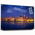 Acrylic print of a Malta landscape in muted earth tones, suitable for dining room decor.