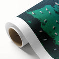 Art deco poster of Mediterranean Sea, in pastel blues and greens on rolled canvas, ideal for nursery wall art.