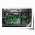 Rolled print of Amsterdam scenery with vivid blue and orange tones, suitable as art wall dining room.