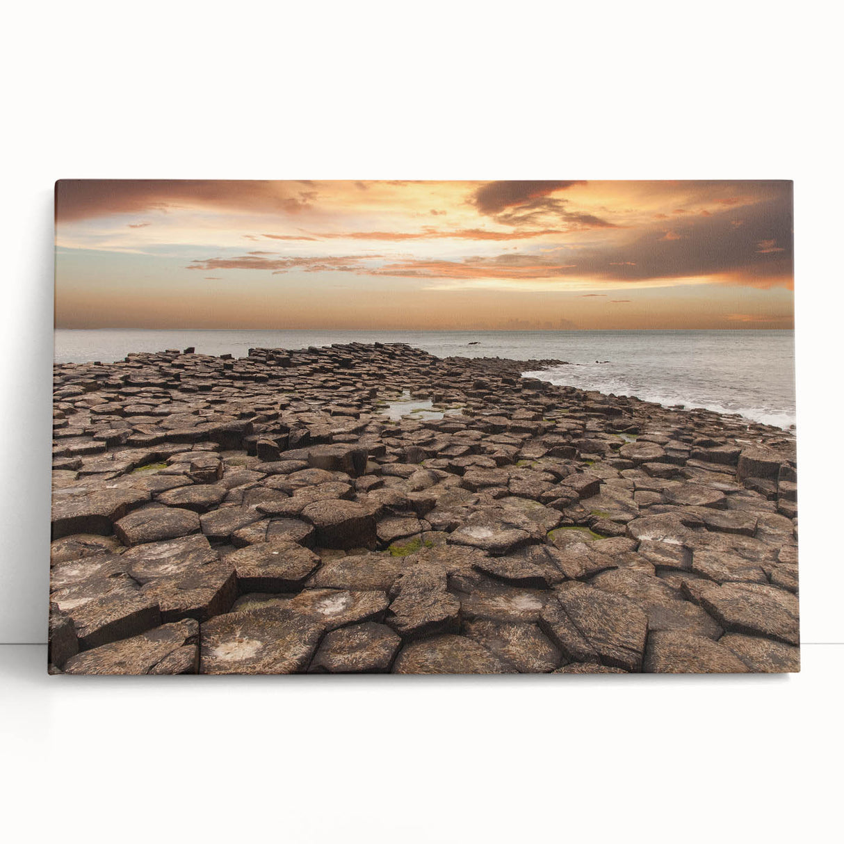 Black and white photograph of Northern Ireland scenery on large stretched canvas, suitable for kitchen wall art.