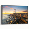 Black and white framed canvas of a vintage Polish landscape, ideal for bedroom wall decor.