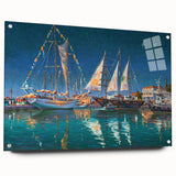 Acrylic print of a Sochi, Russia landscape with muted blues and greens, suitable for dining room or bedroom decor.