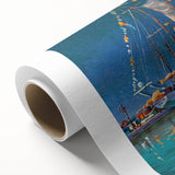 Art Deco style poster of Sochi scenery in muted pastel colors on rolled canvas, ideal for nursery wall art.