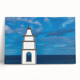 Black and white stretched canvas of a scenic Canary Islands landscape, ideal for kitchen wall art.