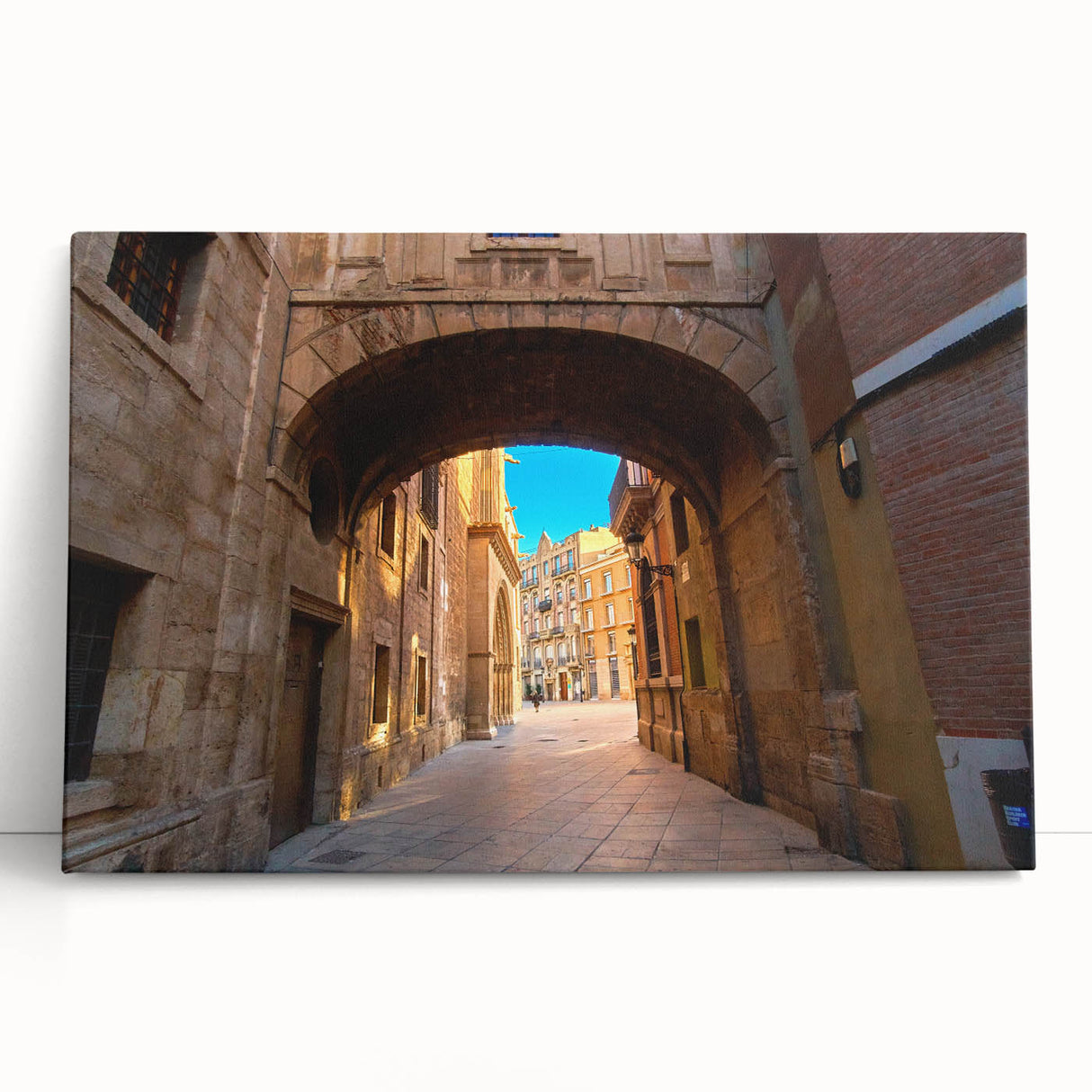 Black and white large art of Valencia scenery on stretched canvas, ideal for kitchen wall art or bedroom.