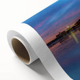 Art Deco poster of Stockholm scenery in pastel shades on rolled canvas, ideal for nursery wall art.