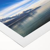Art deco poster of Geneva scenery on rolled canvas, displaying muted earth tones, ideal for dining room wall art.