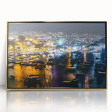 Extra large framed acrylic print of abstract Acapulco scenery.