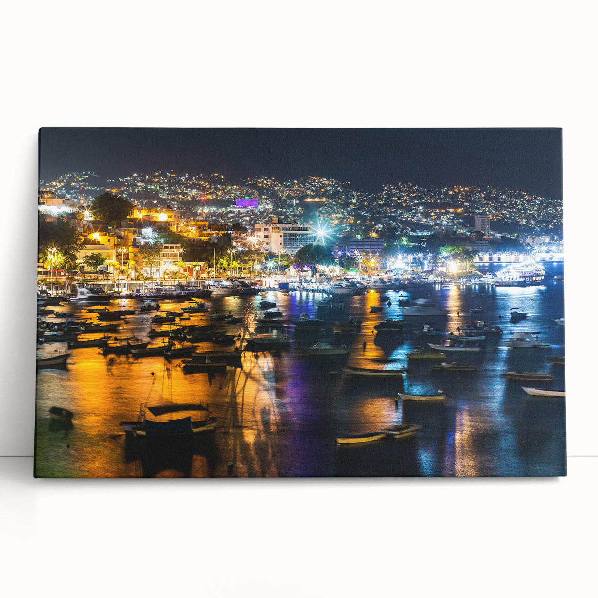 Black and white photograph of Acapulco scenery on stretched canvas, ideal for kitchen wall art.