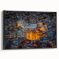 Black and white framed canvas of Guanajuato landscape, ideal for bedroom wall art.