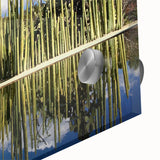 Large abstract wall art featuring Oaxaca scenery in mid-century modernist style on acrylic glass, ideal for dining room art.