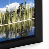 Extra large framed canvas of a textured, colorful Oaxaca scenery in black, ideal for living room decor.