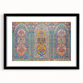 Extra large framed abstract art print depicting a colorful, textured scene inspired by Middle Eastern landscapes.