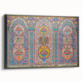 Black and white framed canvas depicting a vintage-style Iranian landscape, ideal for bedroom wall art.