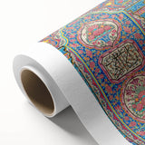 Art deco poster depicting a serene Middle Eastern landscape in pastel shades on rolled canvas.