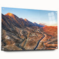 Acrylic glass print of a Middle Eastern Iraqi landscape in muted earth tones, ideal for dining room decor.