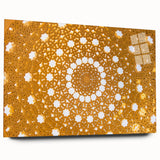 Large abstract wall art print of Middle-Eastern scenery in muted earth tones on acrylic glass.
