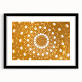 Extra large abstract art print of a Middle Eastern scenery in vibrant, textured colors on a black framed canvas.