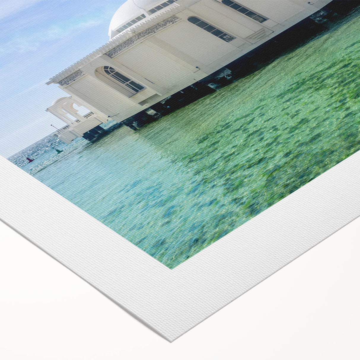 Art deco poster featuring a stylized Saudi Arabia landscape in muted earth tones on rolled canvas.