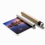 Extra large wall art featuring a serene Tahitian landscape with lush greenery and calm waters, printed on rolled canvas.