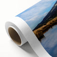 Art deco poster of New Zealand's Taranaki scenery in pastel shades on rolled canvas, ideal for nursery wall art.
